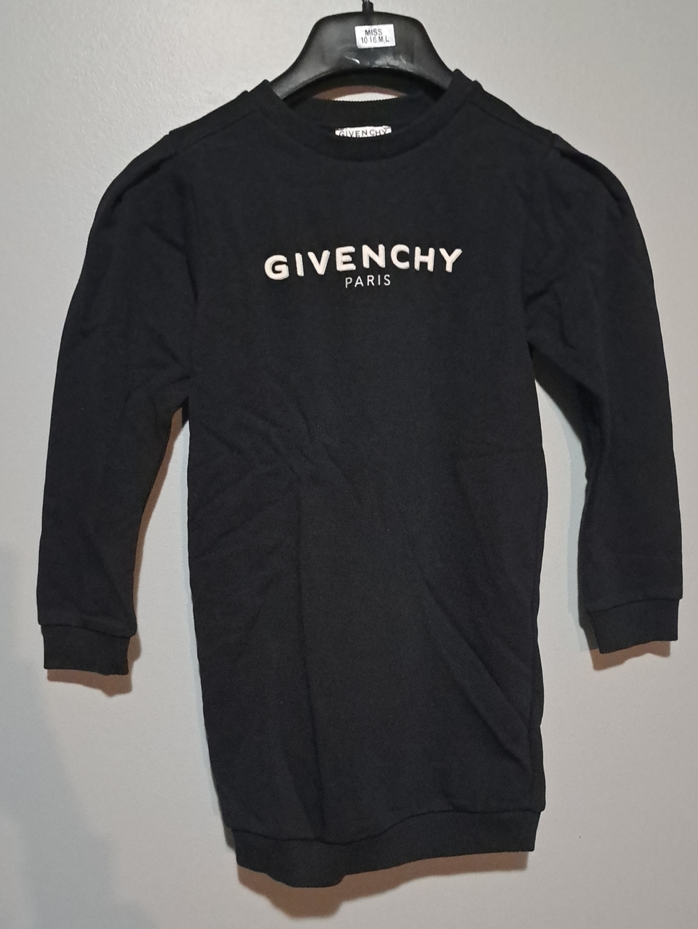 Givenchy Black Long-Sleeve Logo Dress Tee